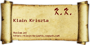 Klain Kriszta névjegykártya